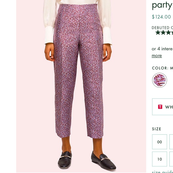 Kate Spade Party Bubbles jacquard high waisted cropped pants 6 pink Barbie core - Picture 1 of 14